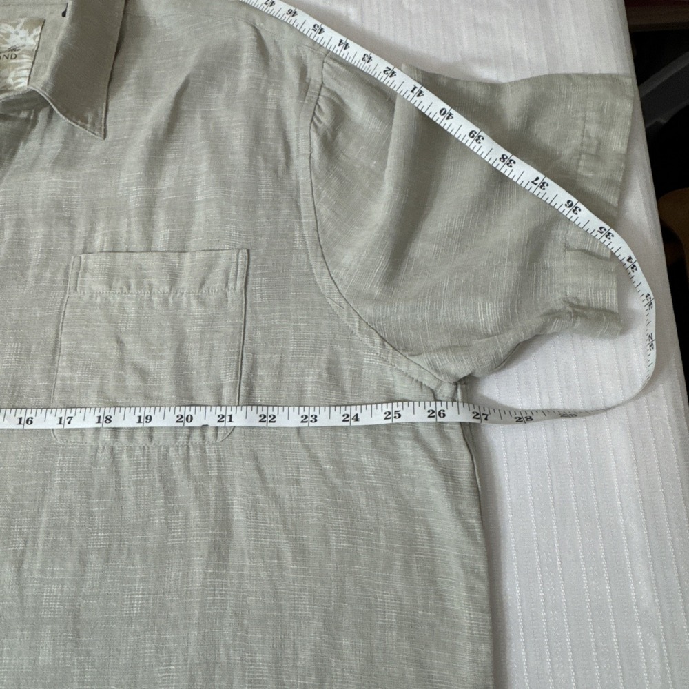 TASSO ELLA ISLAND Silk Linen Shirt Men's XXL Short Sleeve Buttondown Resort wear - Picture 5 of 8